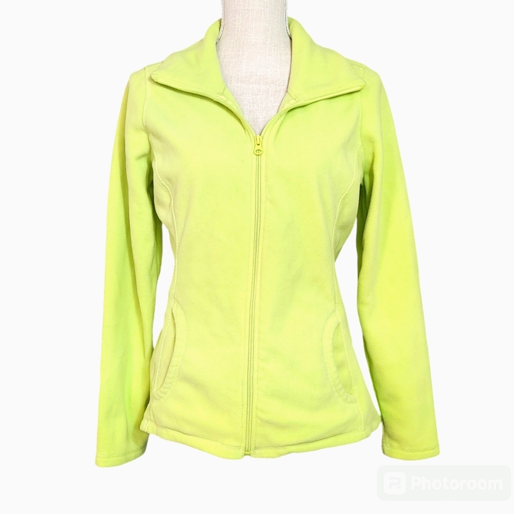 Old Navy | Medium Lime Green Fleece Full Zipper Pocket Sweatshirt Jacket